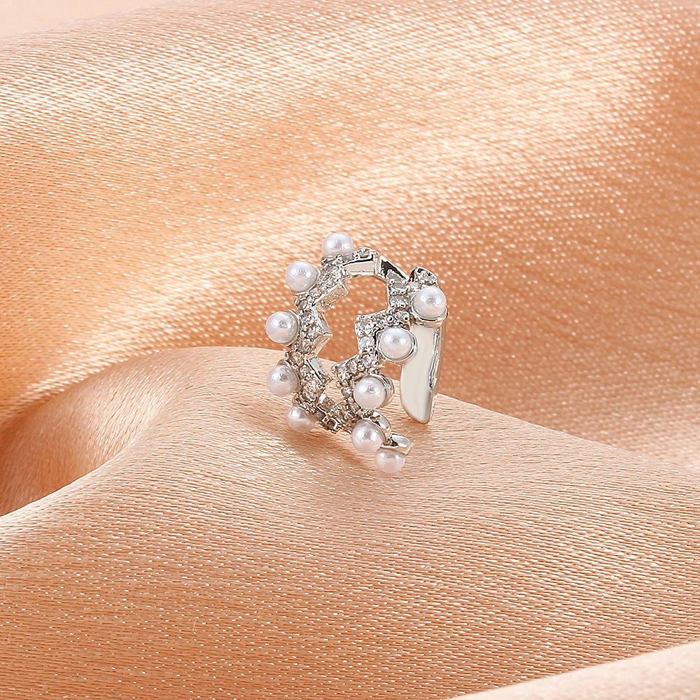 Wholesale Pearl Zircon Copper Earrings
