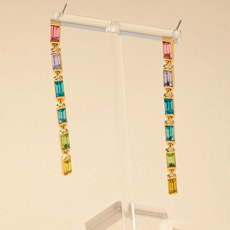 Wholesale Pendant Color Diamond Alloy Earrings
