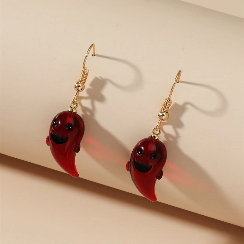Wholesale Personalized Halloween Resin Ghost Pendant Earrings