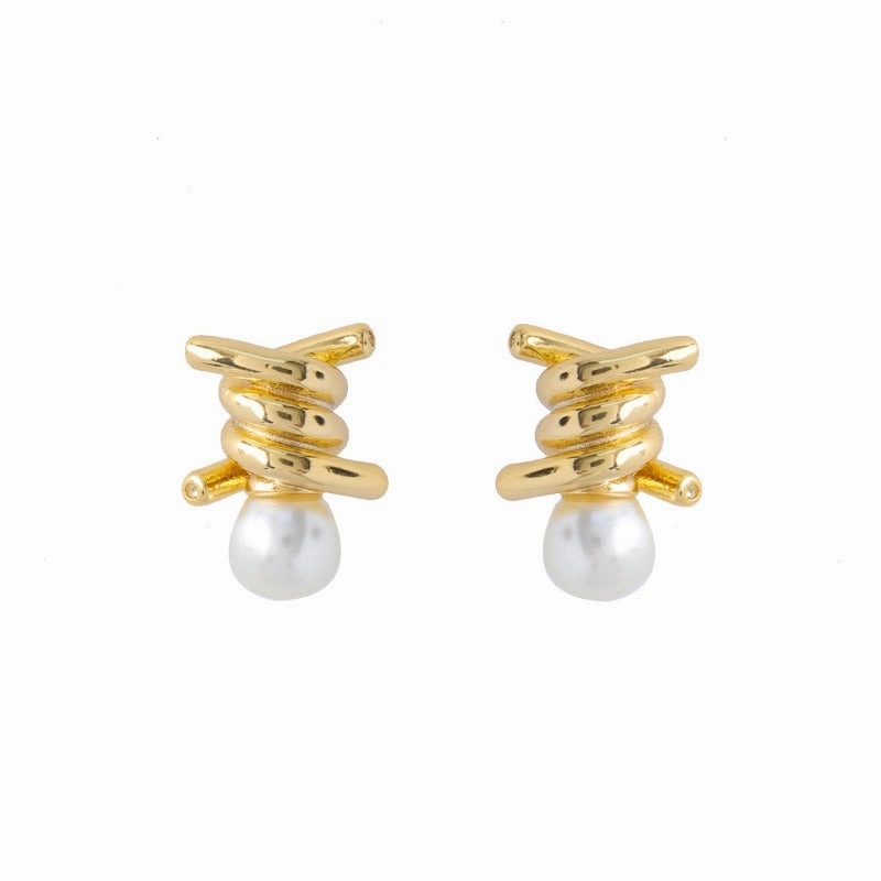 Wholesale Personalized Knotted Pearl Earrings