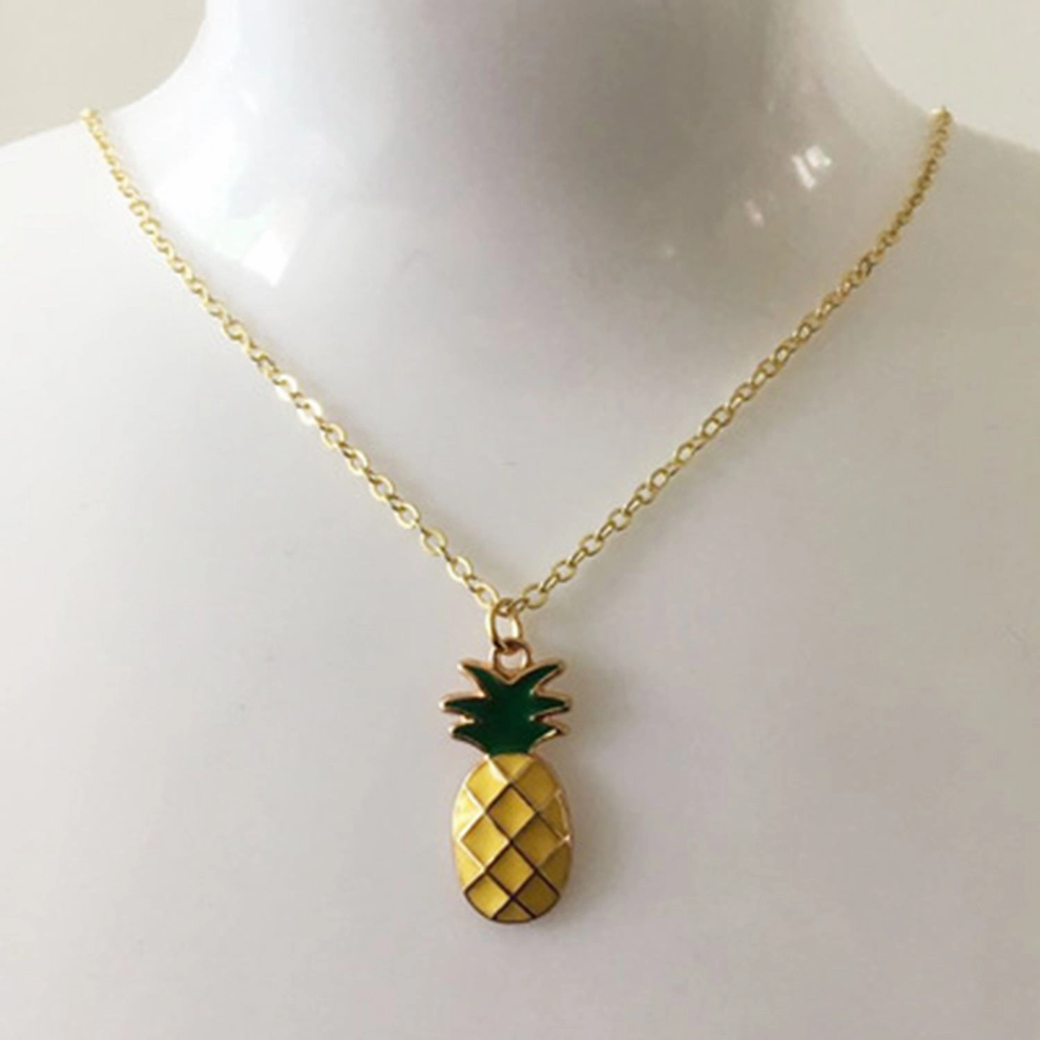 Wholesale Pineapple Metal Necklace Earrings Set
