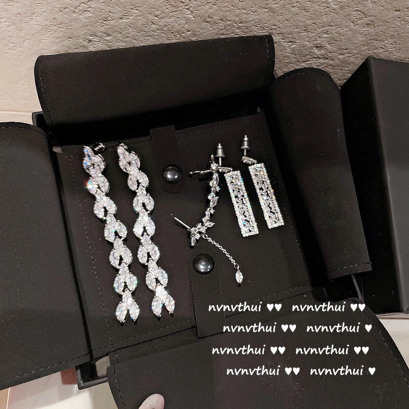 Wholesale Plated 18K Pearl Tassel Earrings Zircon
