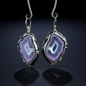 Wholesale Popular Vintage Imitation Amethyst Agate Pendant Earrings