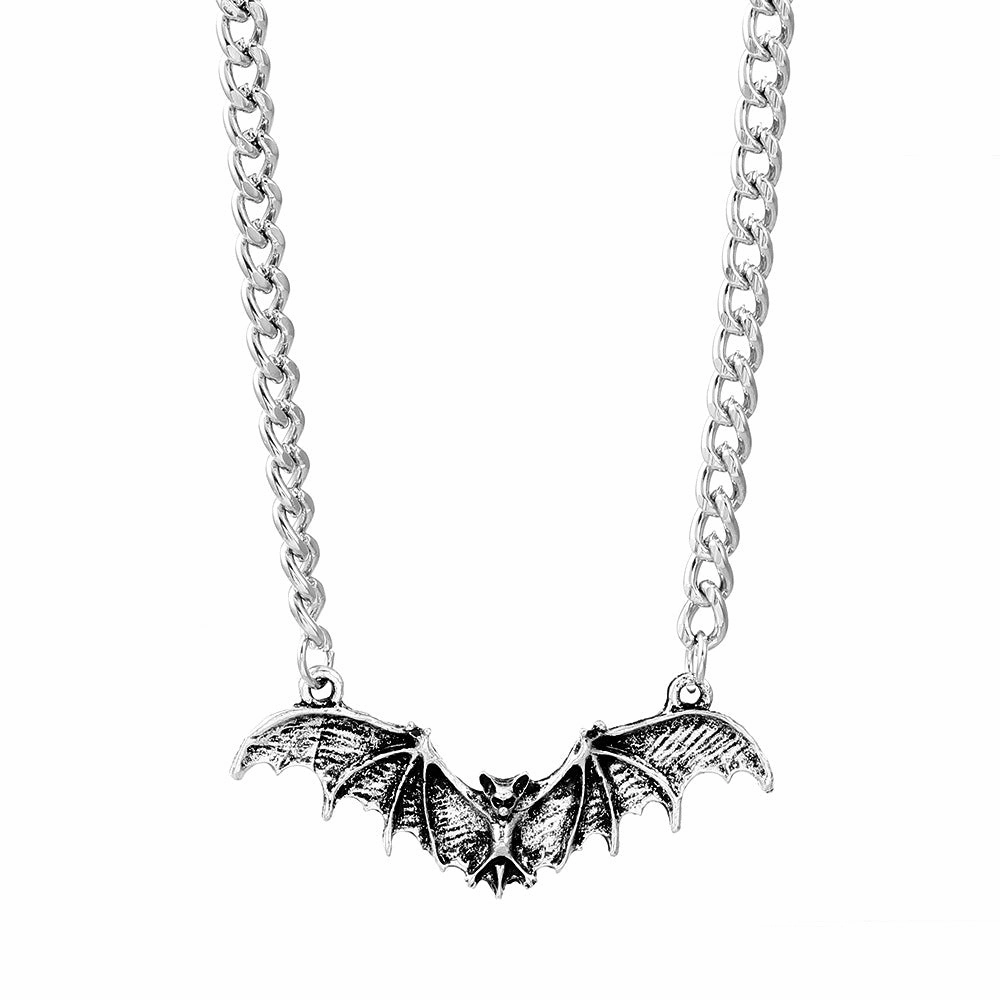 Wholesale Punk black bat Halloween exaggerated hip-hop clavicle chain