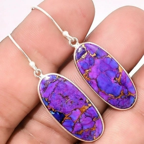 Wholesale Purple Style Stone Earrings Vintage Jewelry