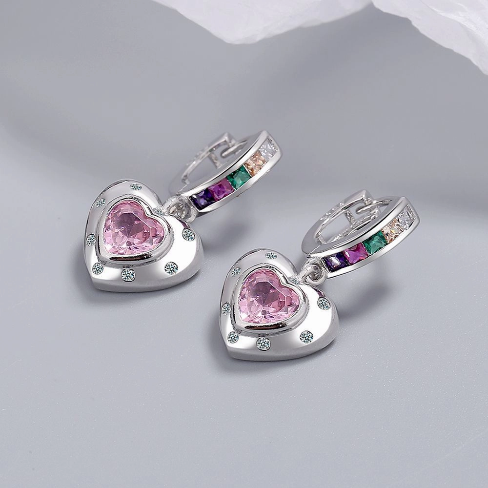 Wholesale Rainbow Zirconia Copper Earrings