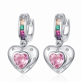 Wholesale Rainbow Zirconia Copper Earrings