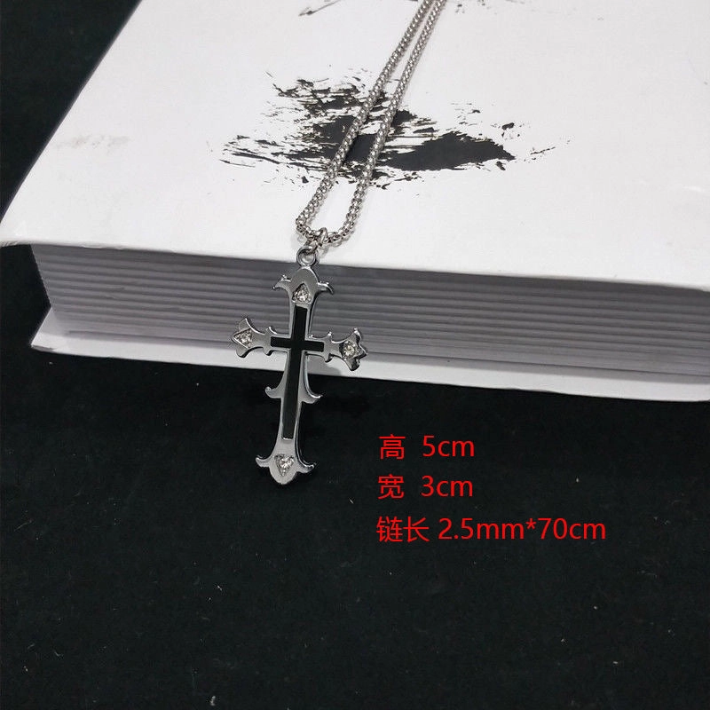 Wholesale  Retro Color-free Male Decoration Cross Pendant Necklace Simple Woolen Chain