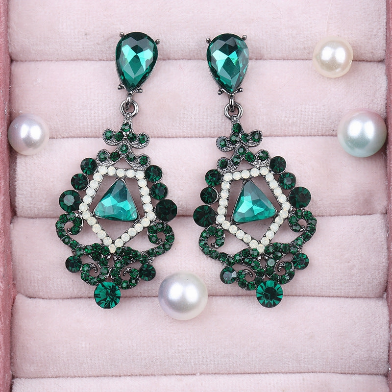 Wholesale Rhinestone Zinc Alloy Skeleton Earrings
