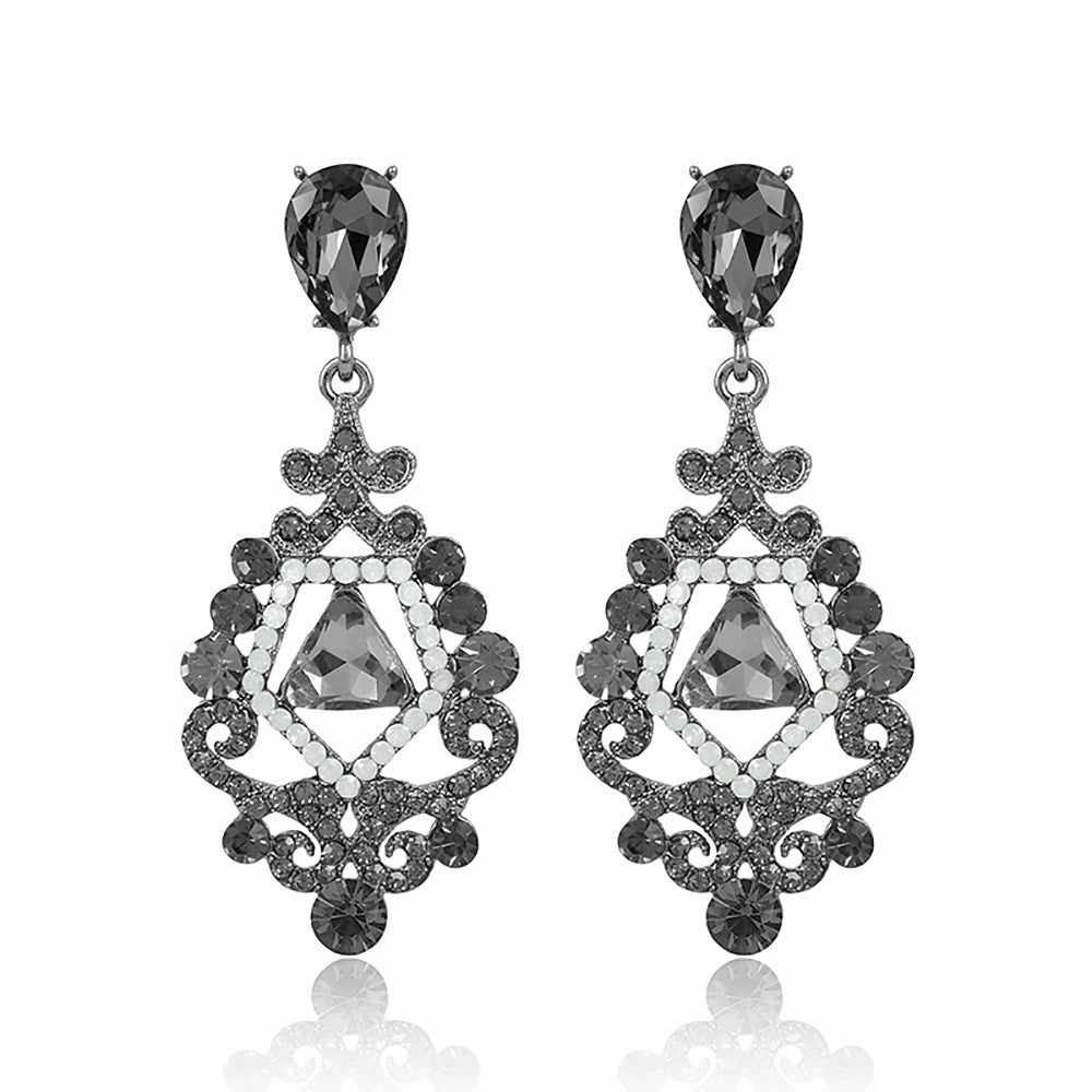 Wholesale Rhinestone Zinc Alloy Skeleton Earrings