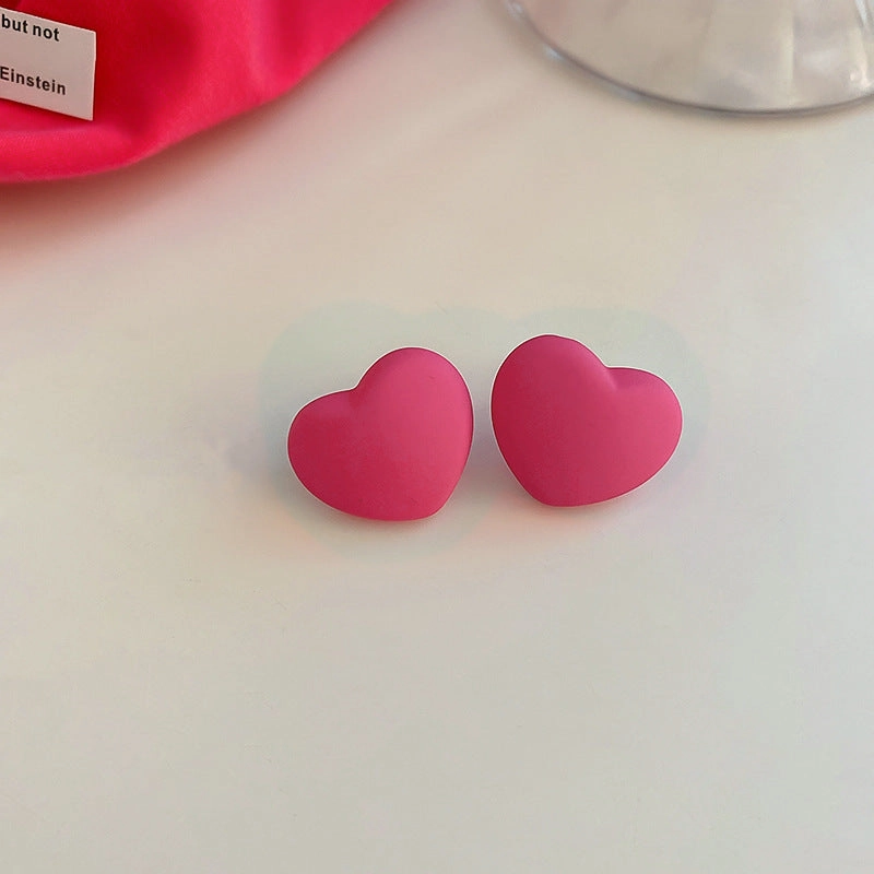 Wholesale Rose Red Flower Love Summer Geometry Sweet Alloy Earrings