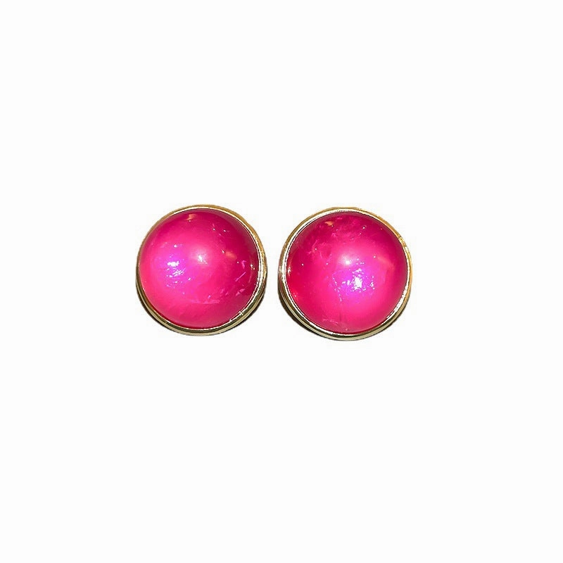 Wholesale Rose Red Flower Love Summer Geometry Sweet Alloy Earrings