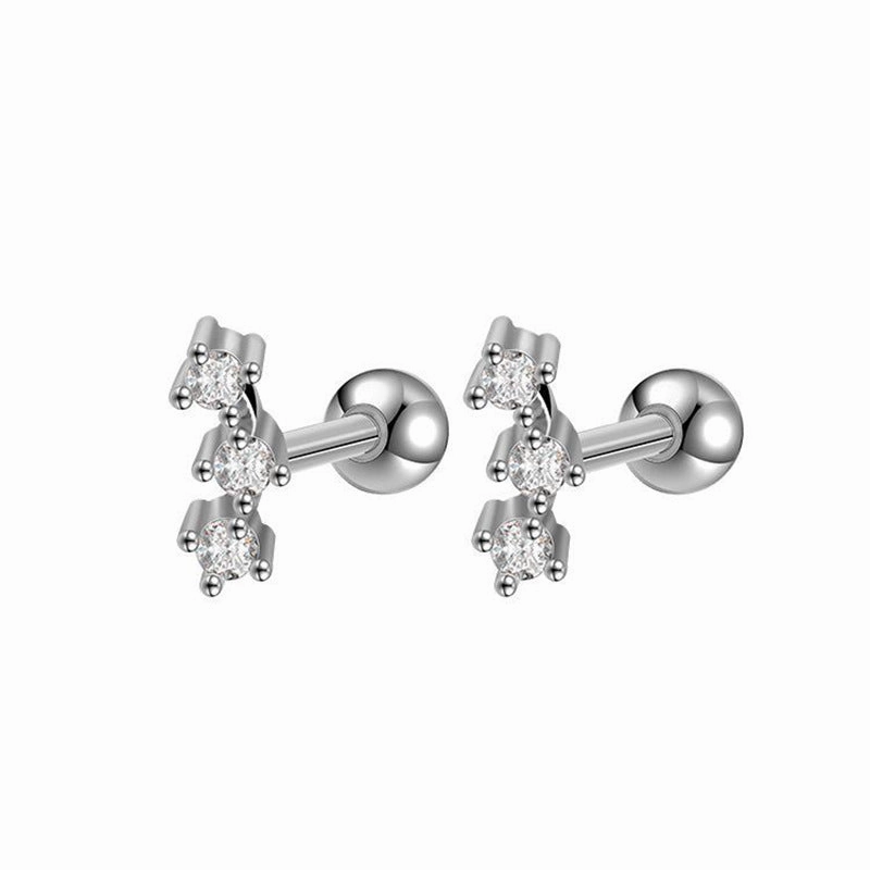 Wholesale Rose Stud Set Earrings Stainless Steel
