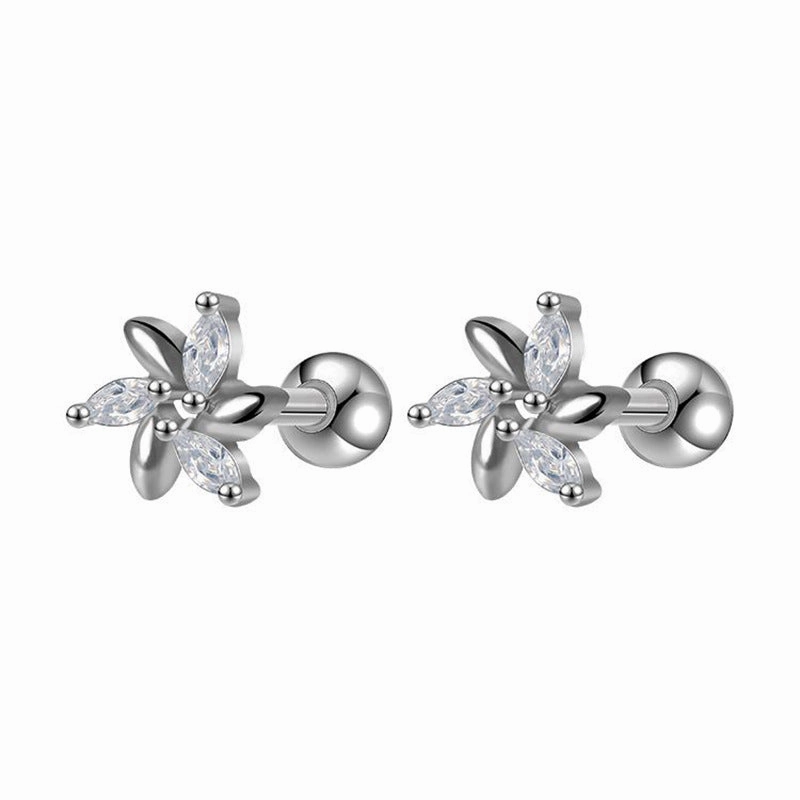 Wholesale Rose Stud Set Earrings Stainless Steel