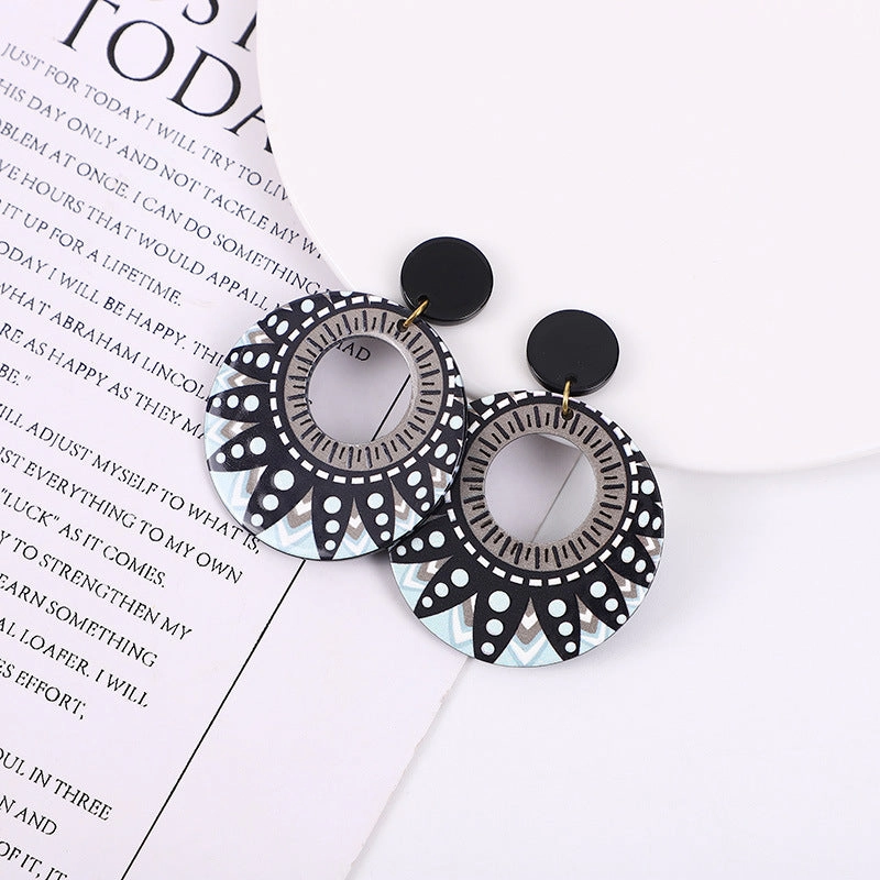 Wholesale Round Polka Dot Geometric Acrylic Earrings