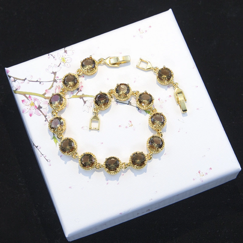 Wholesale Round Three-Piece Set Color Stone Earrings