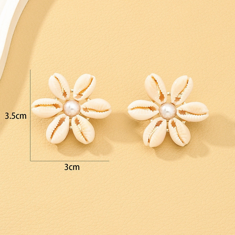 Wholesale Shell Pearl Alloy Earrings