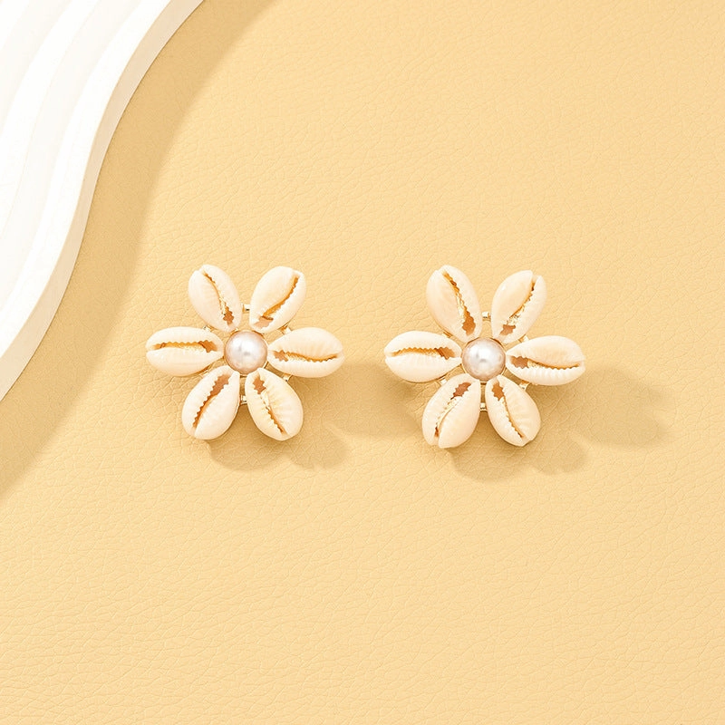 Wholesale Shell Pearl Alloy Earrings