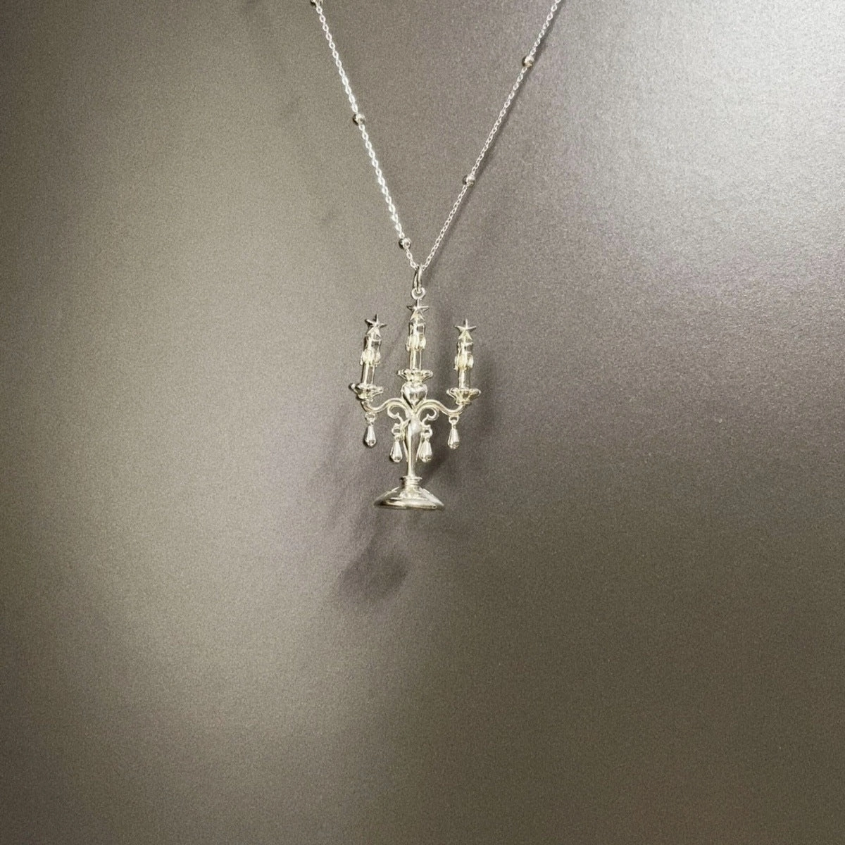 Wholesale Silver candlestick long sweater chain necklace