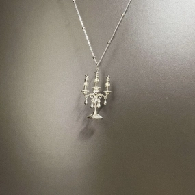 Wholesale Silver candlestick long sweater chain necklace