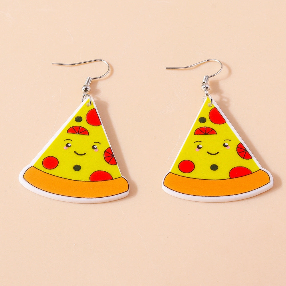 Wholesale Simulated Food Toys Milk Tea Chips Drinks  Plastic Cute Earrings