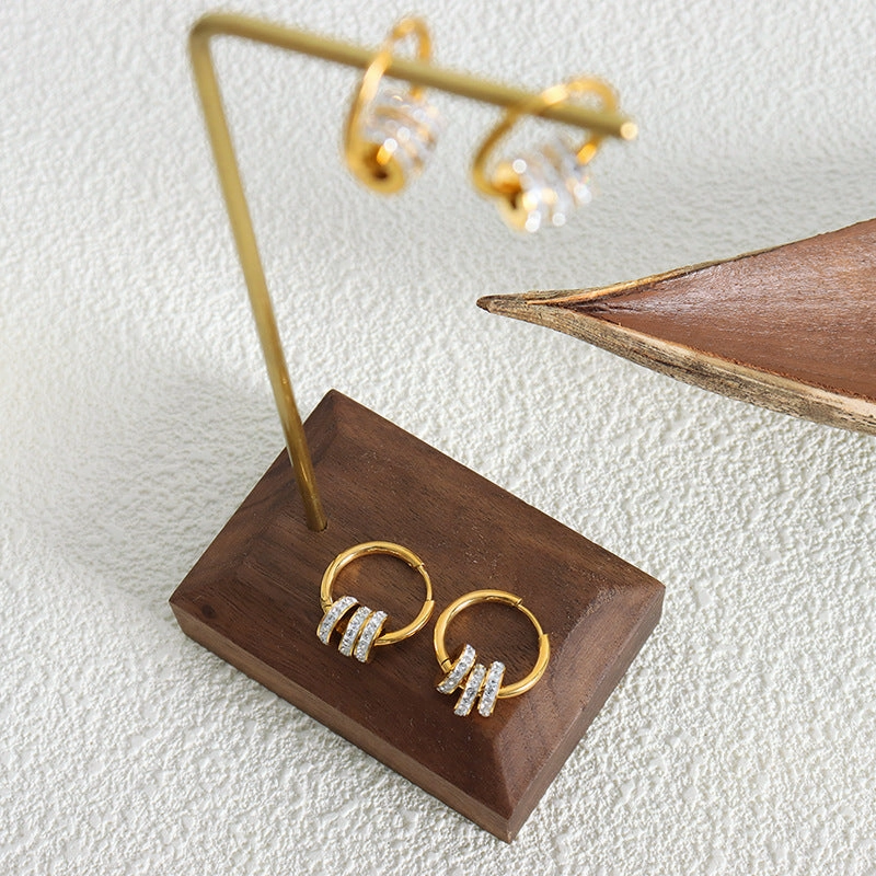 Wholesale Small Circles Gold Plated Earring