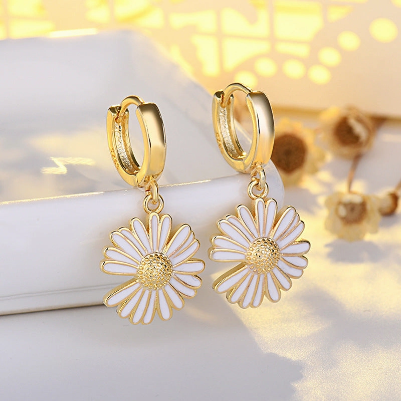 Wholesale Small Daisies Copper Earrings
