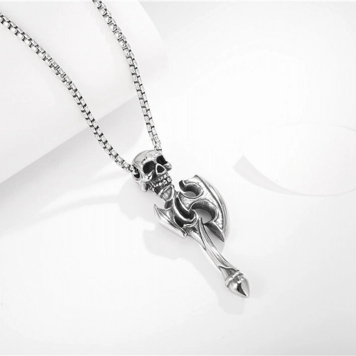 Wholesale Solid men's domineering axe vintage necklace
