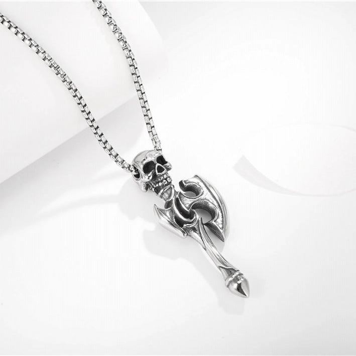 Wholesale Solid men's domineering axe vintage necklace