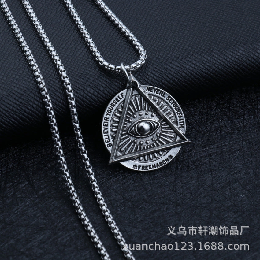 Wholesale Solid men's domineering axe vintage necklace