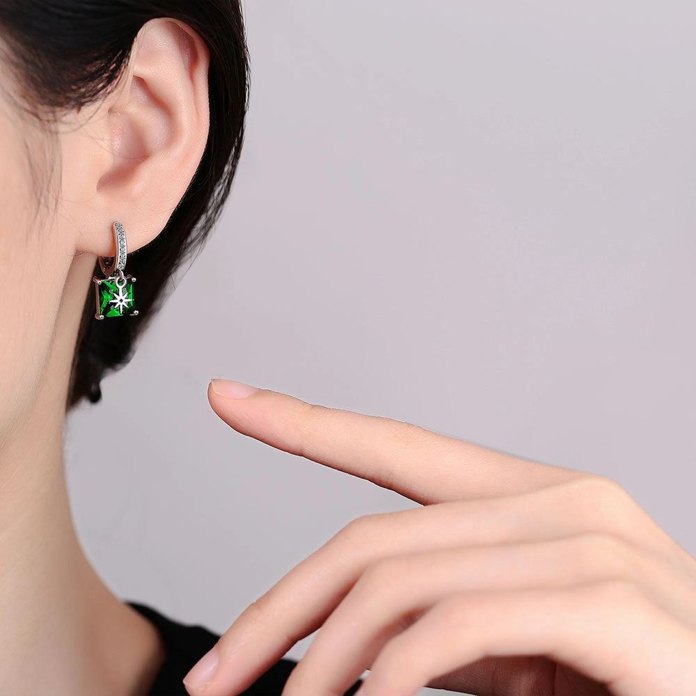 Wholesale Square Star Copper Earrings
