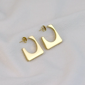 Wholesale Stainless Steel 8K Gold Simple Geometric Small Mini Earrings