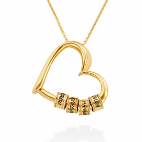 Wholesale Stainless Steel Heart Beaded Necklace