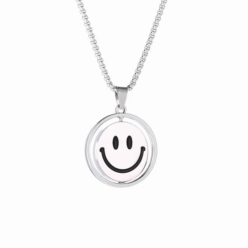 Wholesale Stainless Steel Rotating Smiley Face Sweater Chain