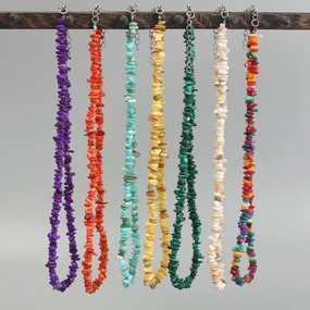 Wholesale Summer vacation new colorful irregular natural shell handmade beaded necklace