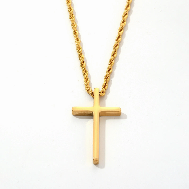 Wholesale Titanium steel polished cross men