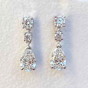 Wholesale Water Drop Micropaved Pear Shaped Zircon Copper Earrings