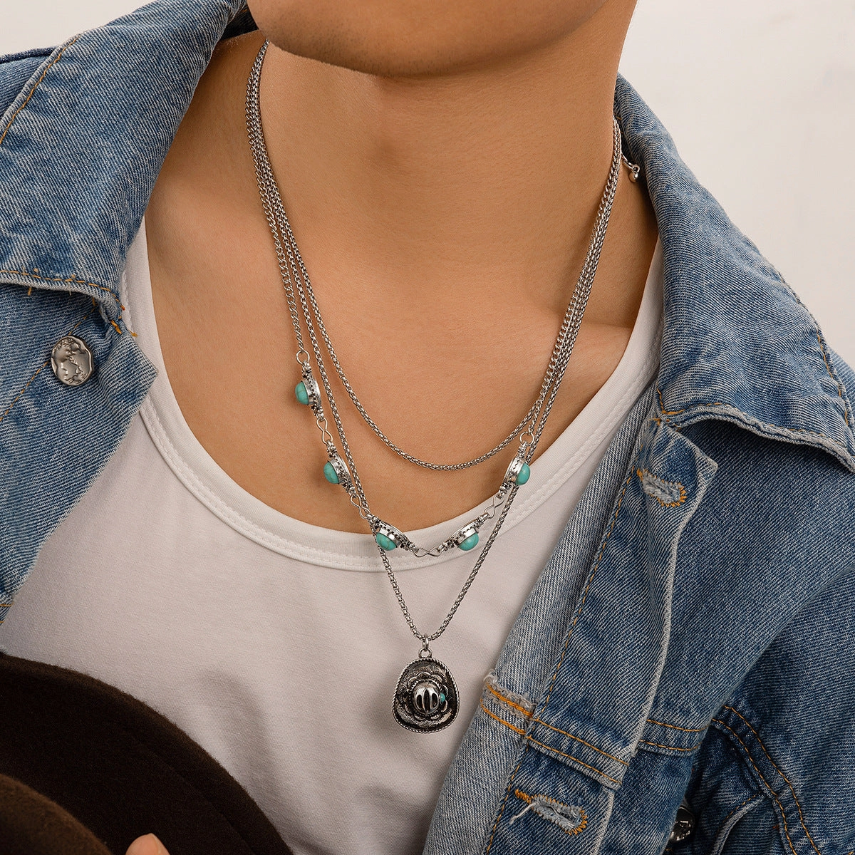 Wholesale Western cowboy hat necklace