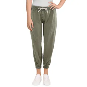 Womens Drawstring Hem Cotton Jogger Pants