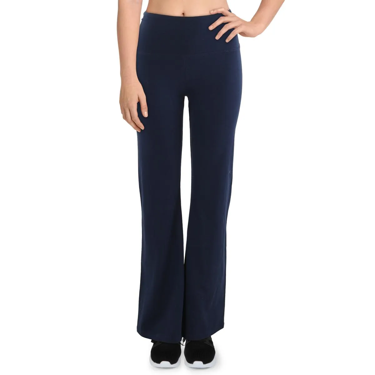 Womens Solid Cotton Yoga Pants
