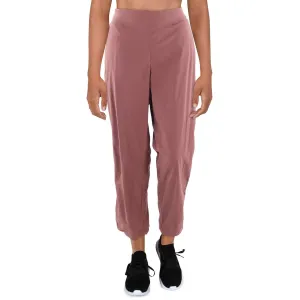 Womens Solid Nylon Track Pants