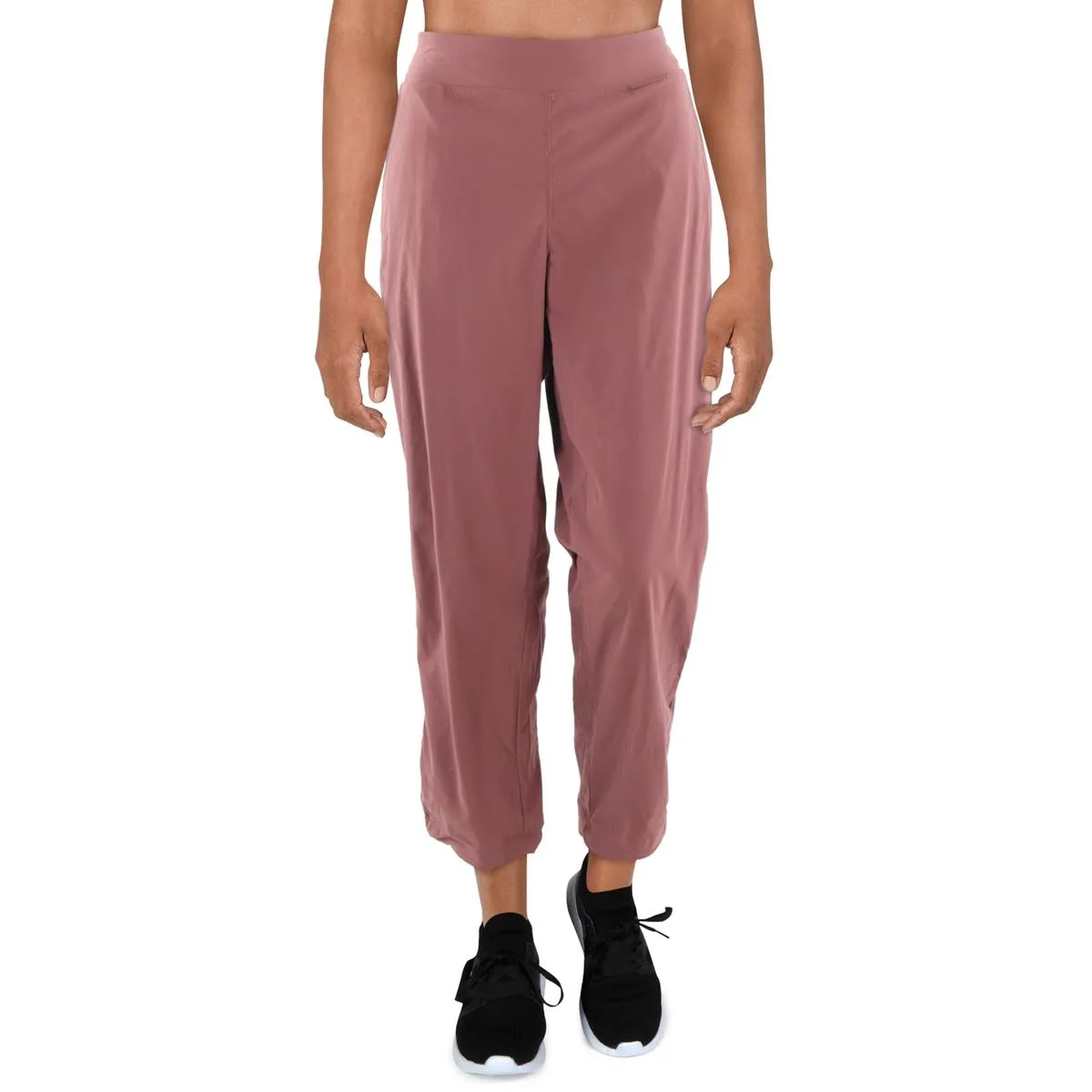 Womens Solid Nylon Track Pants