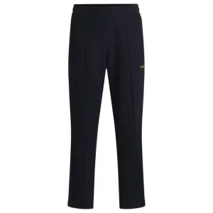 x ASTON MARTIN jersey tracksuit bottoms with perforated leather stripe