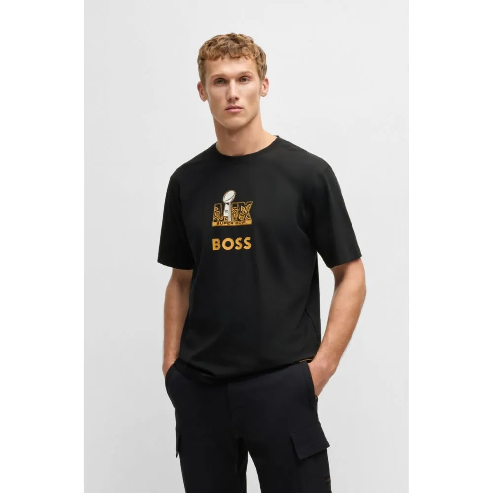 x NFL stretch-cotton T-shirt with gold-tone artwork