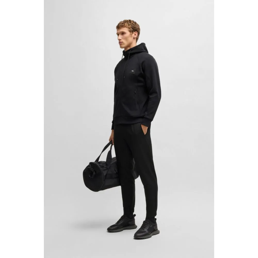 Zip-up hoodie with logo patch