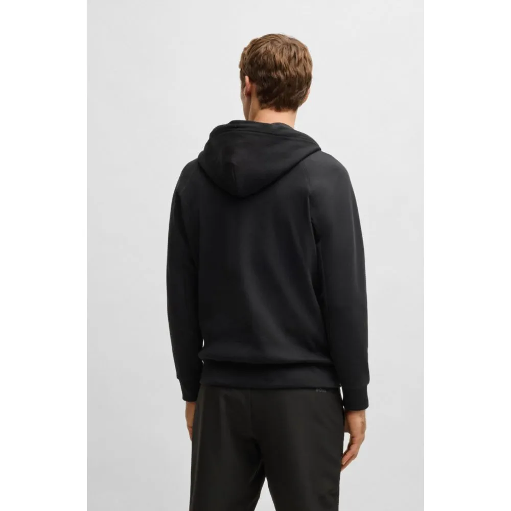 Zip-up hoodie with logo patch