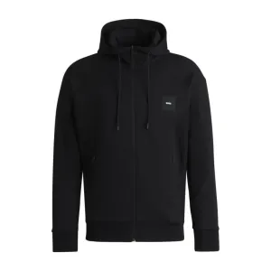 Zip-up hoodie with logo patch