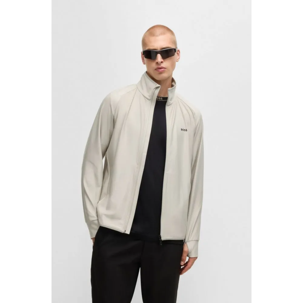 Zip-up sweatshirt with decorative reflective logo