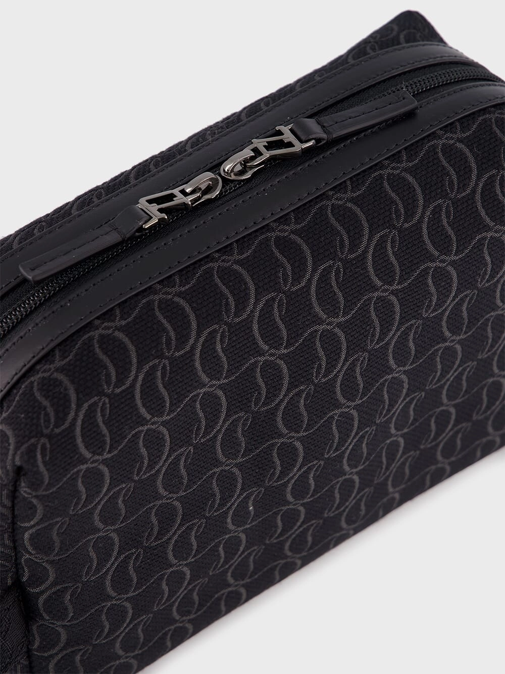 Zip N Flap Logo Jacquard Pouch